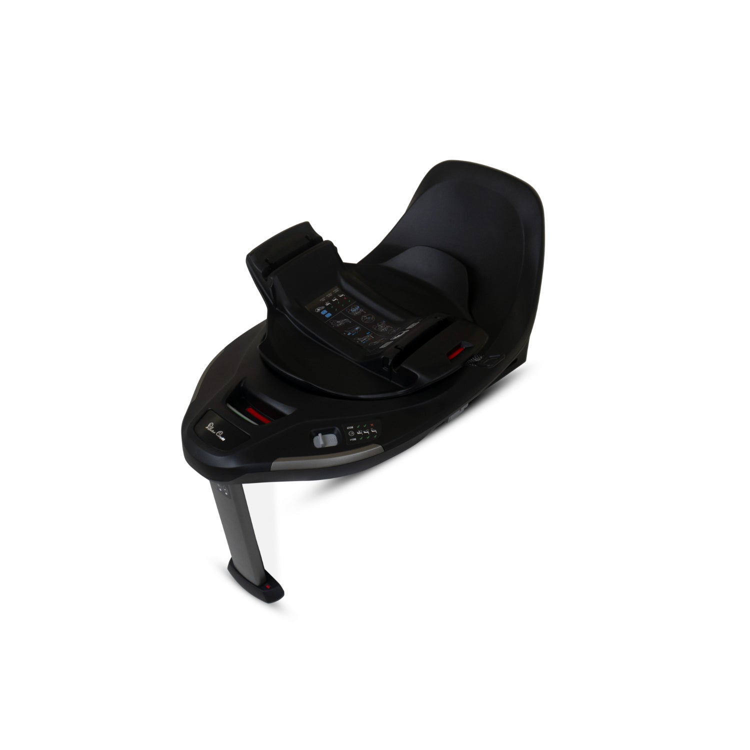 Silla de auto Silver Cross negra, vista superior, base segura y cómoda